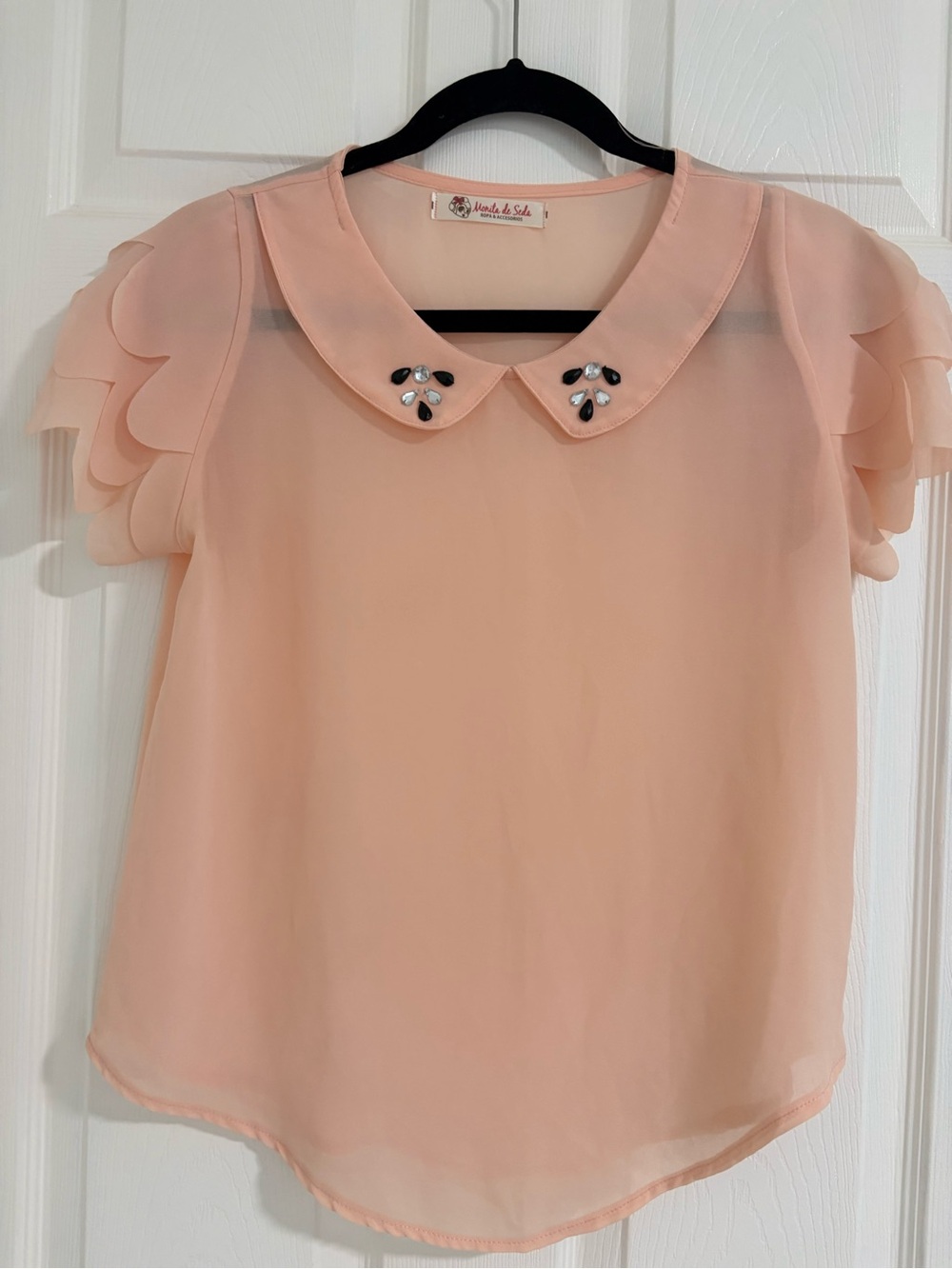 Peach Peter Pan Collar Blouse